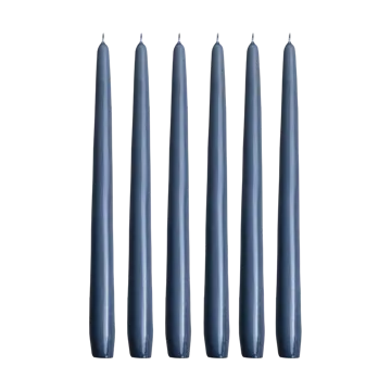 Herrgårdsljus candles 30 cm 六件套装  - 蓝色-灰色 - Hilke Collection