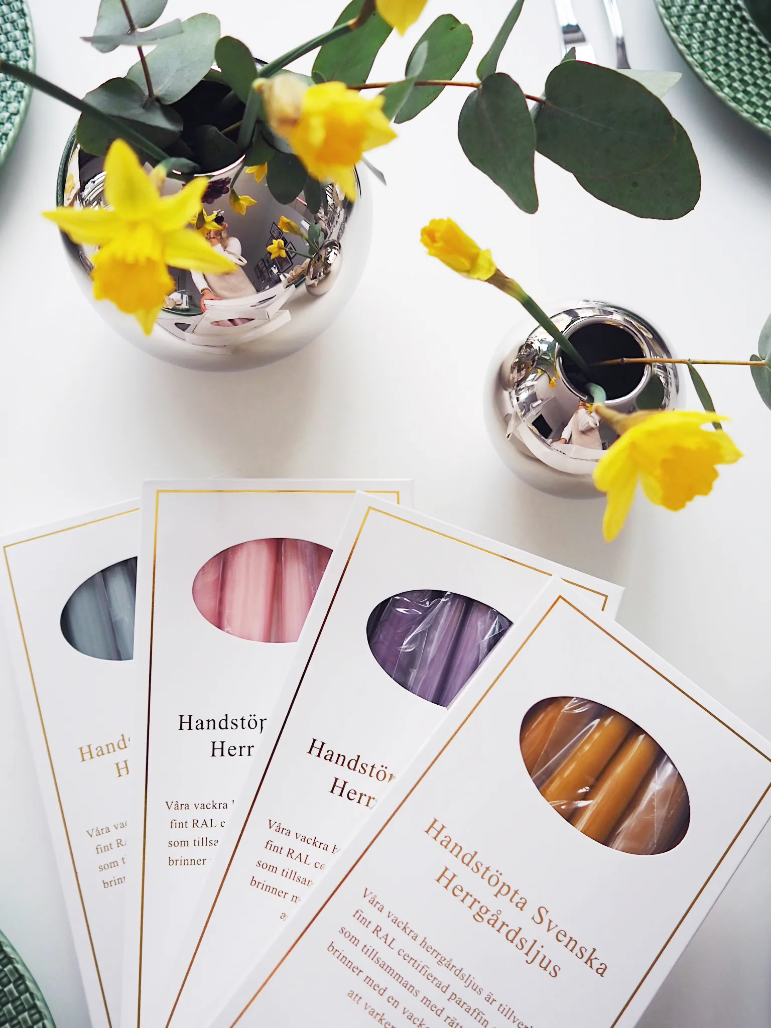 Herrgårdsljus candles 30 cm 六件套装 , Eucalyptus Hilke Collection