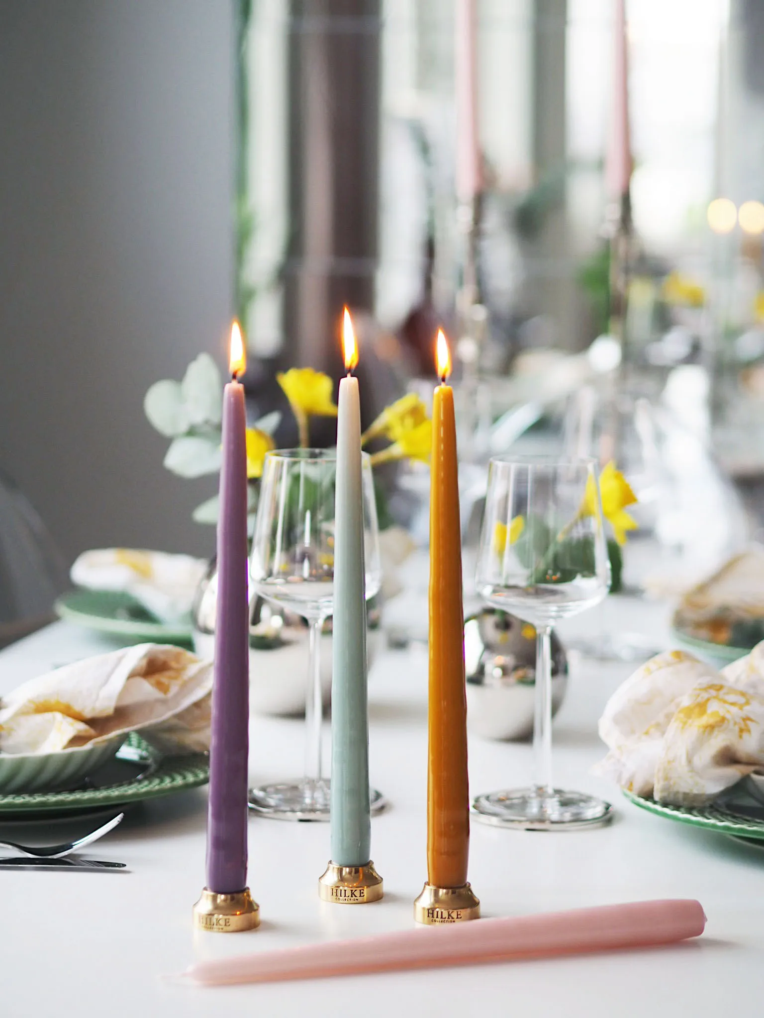 Herrgårdsljus candles 30 cm 六件套装 , Eucalyptus Hilke Collection