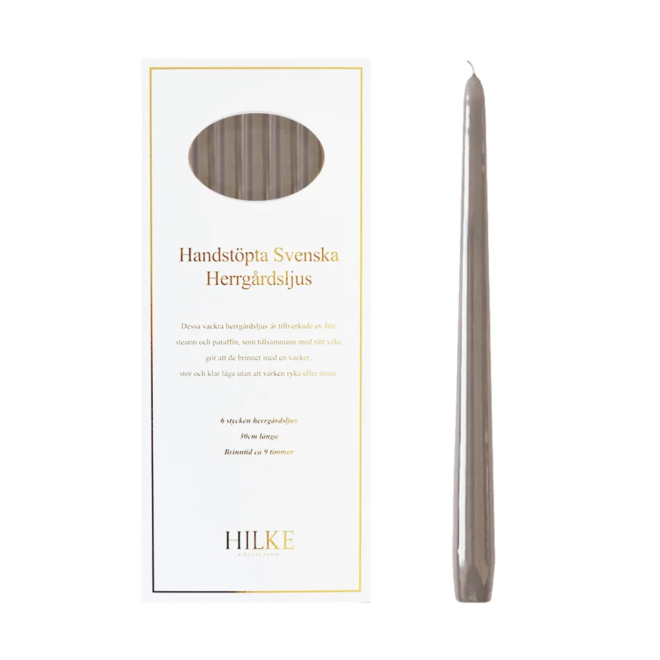 Herrgårdsljus candles 30 cm 六件套装 , 亚麻色 glossy Hilke Collection