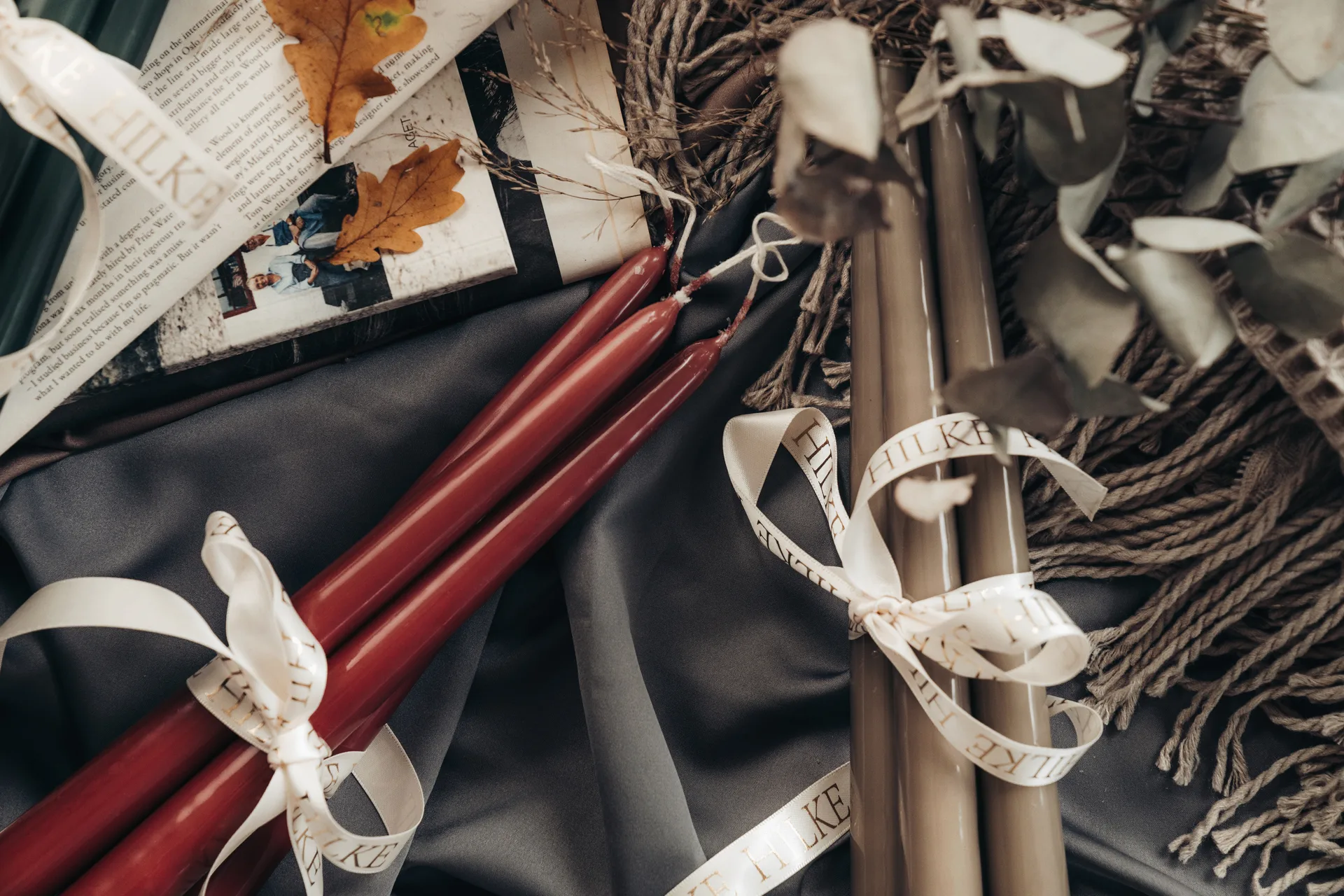 Herrgårdsljus candles 30 cm 六件套装 , 亚麻色 glossy Hilke Collection