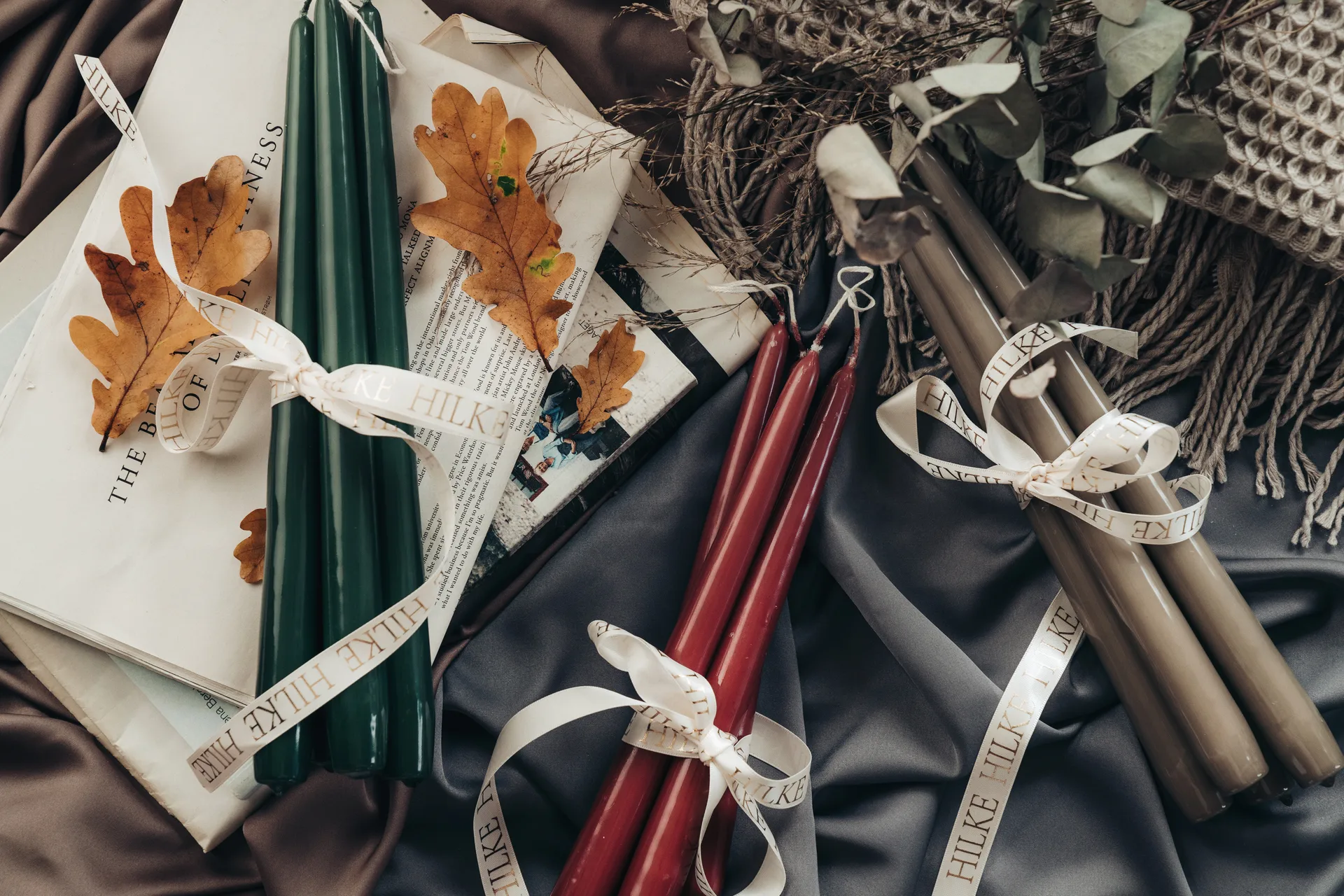 Herrgårdsljus candles 30 cm 六件套装 , 亚麻色 glossy Hilke Collection