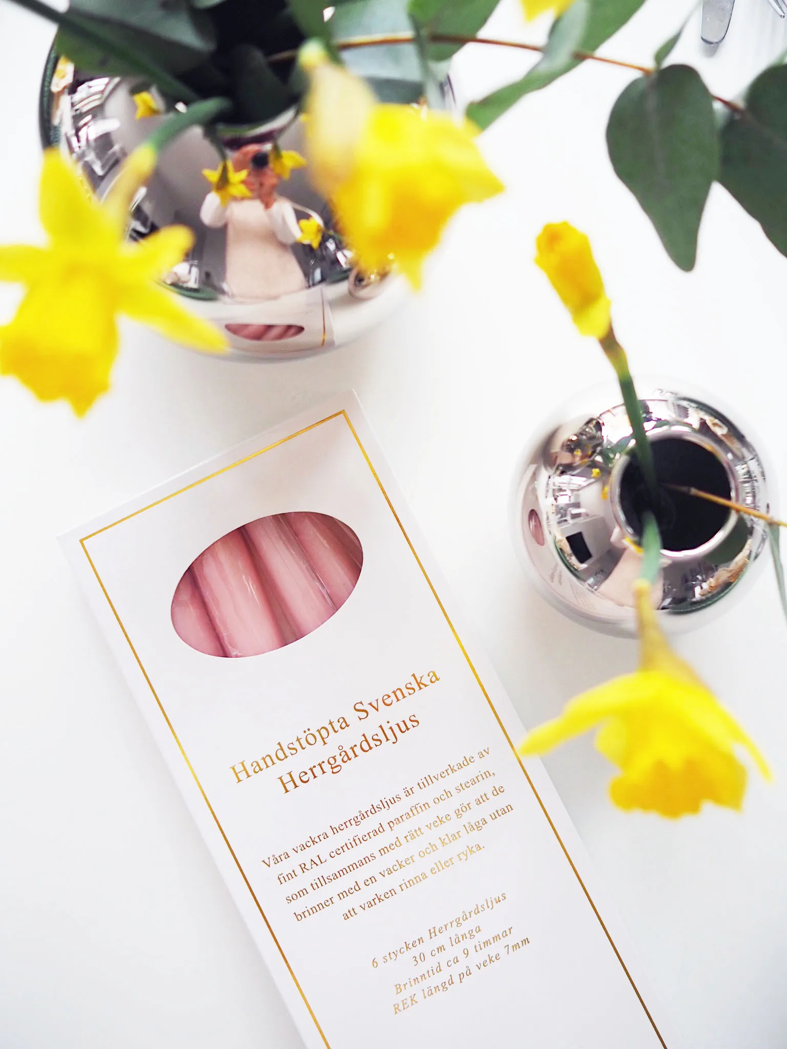 Herrgårdsljus candles 30 cm 六件套装 , 粉色 glossy Hilke Collection