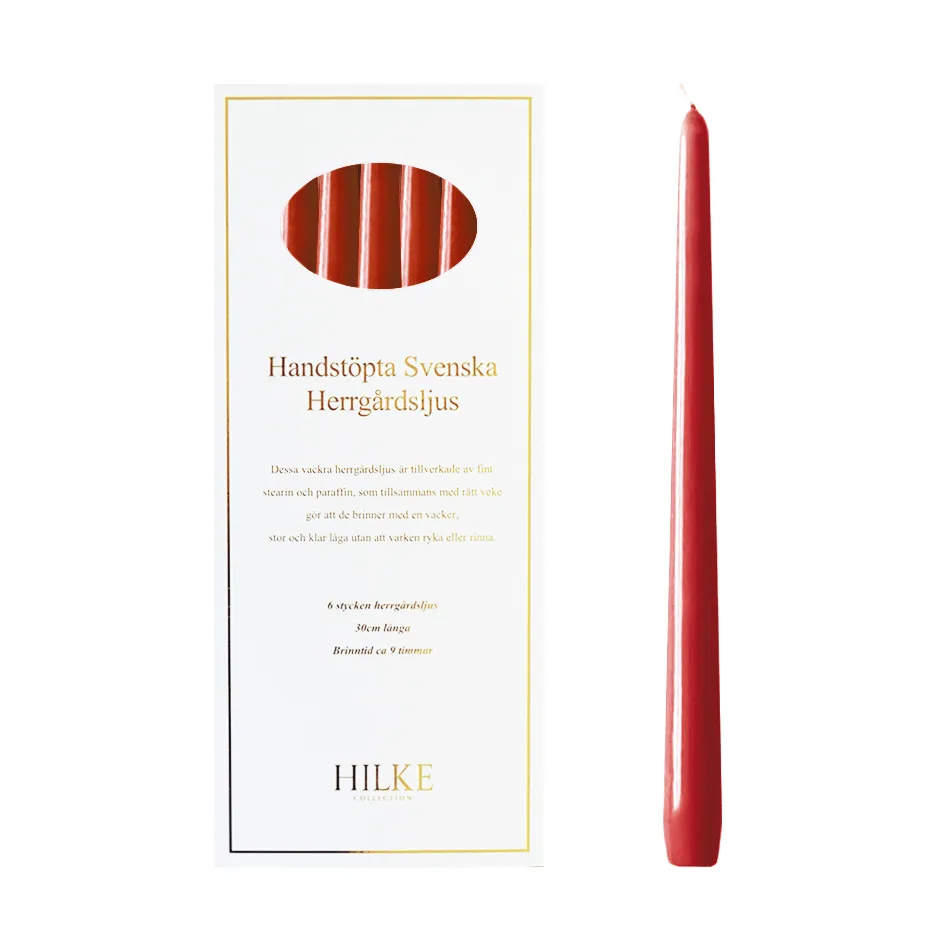 Herrgårdsljus candles 30 cm 六件套装 , 红色 glossy Hilke Collection