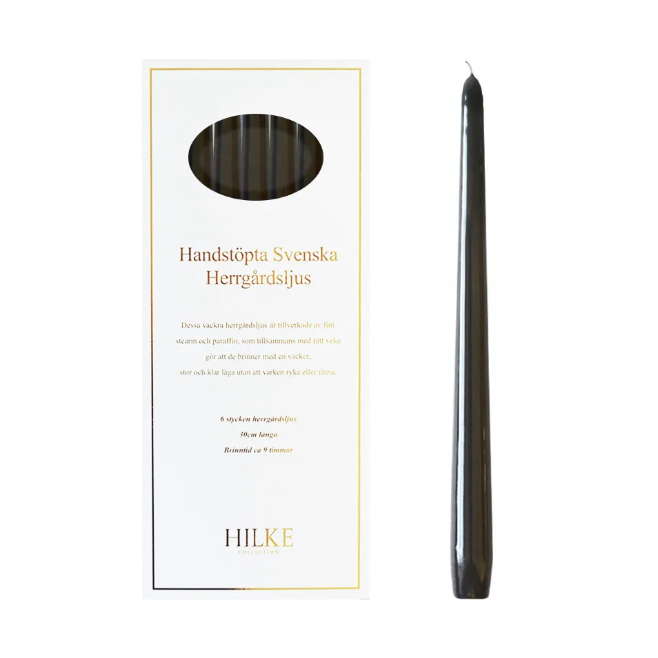 Herrgårdsljus candles 30 cm 六件套装 , 黑色 glossy Hilke Collection