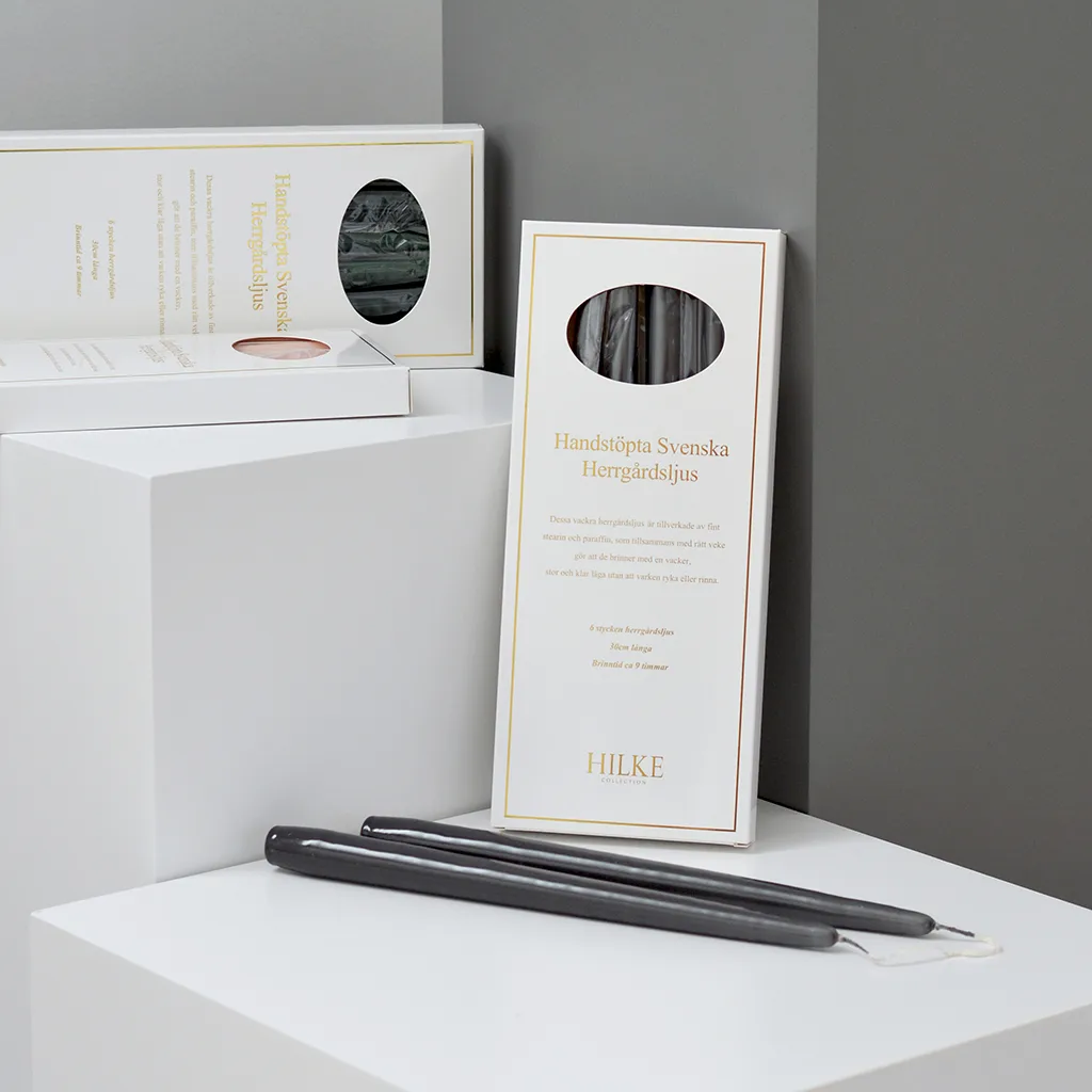 Herrgårdsljus candles 30 cm 六件套装 , 黑色 glossy Hilke Collection