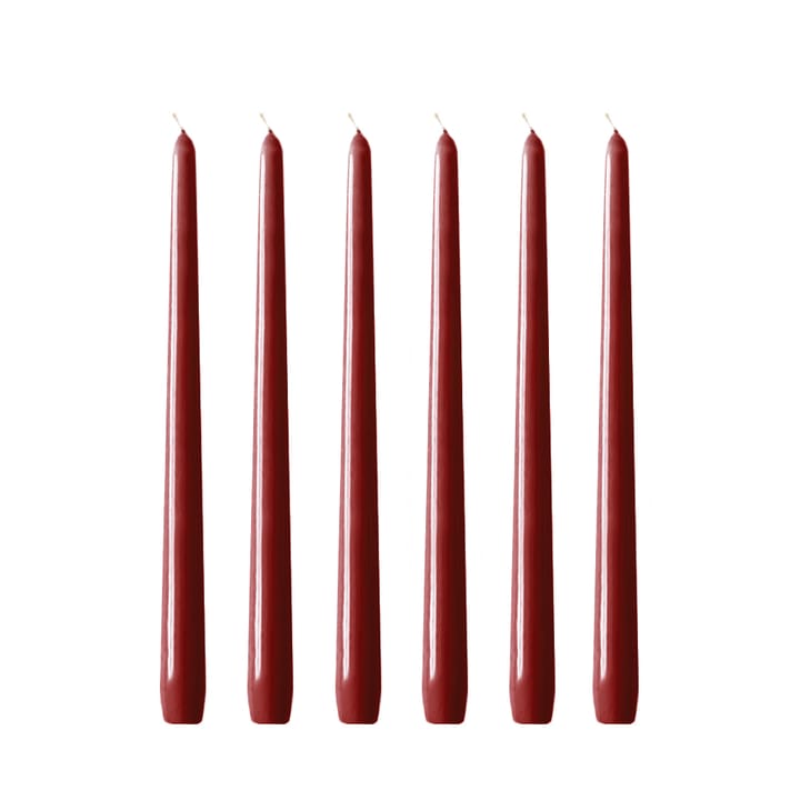 Herrgårdsljus candles 30 cm 六件套装  - 酒红色 红色 glossy - Hilke Collection