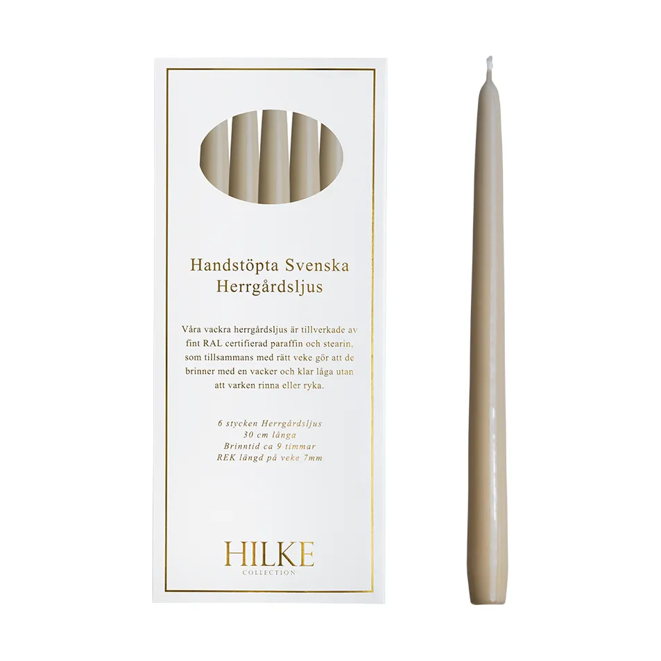 Herrgårdsljus candles 30 cm 六件套装 , 浅米色 Hilke Collection
