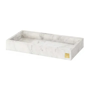 Hilke Collection 带边托盘30x15cm - 白色大理石 - Hilke Collection