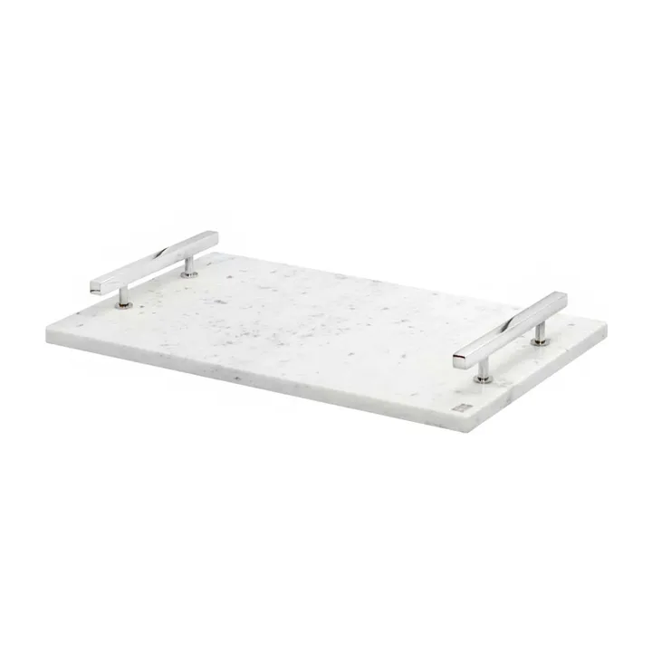 Hilke Collection 托盘 40.5x25.5cm - 白色大理石_镀镍黄铜 - Hilke Collection