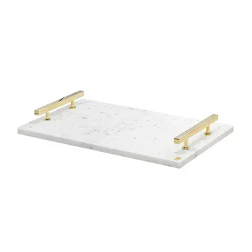 Hilke Collection 托盘 40.5x25.5cm - 白色大理石_实心黄铜 - Hilke Collection