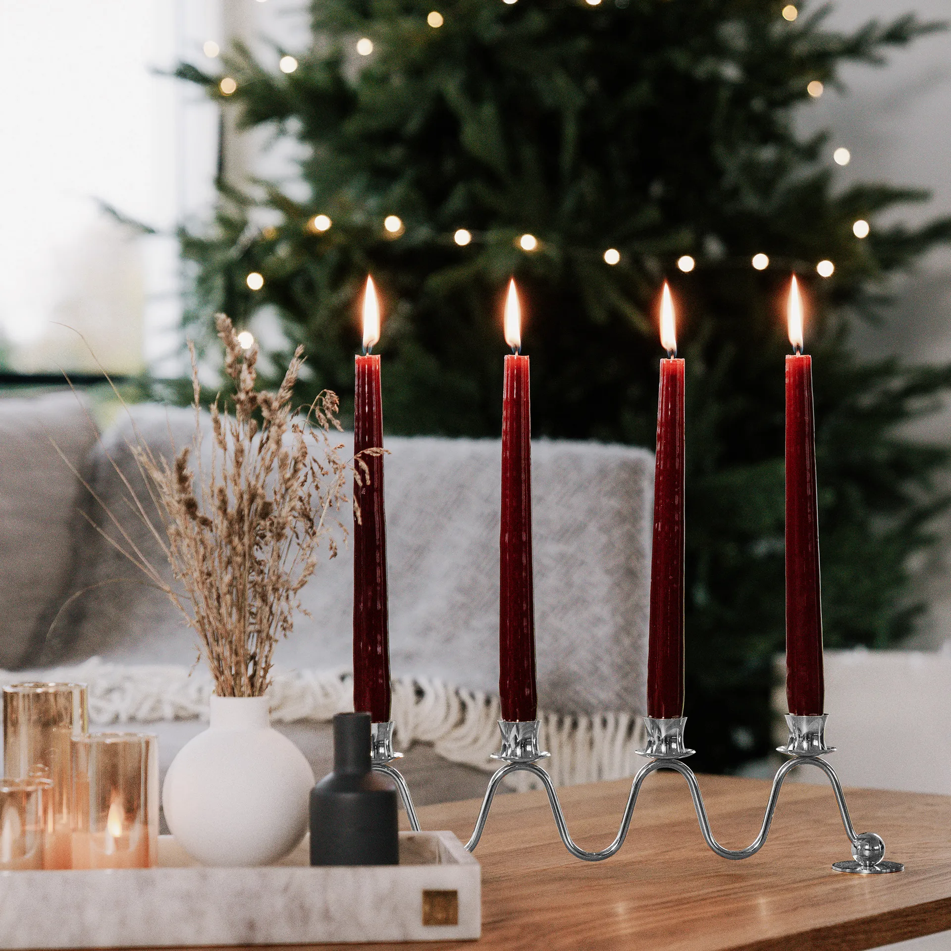 Lignano Sabbiadoro Advent 烛台, 镍镀 黄铜 Hilke Collection