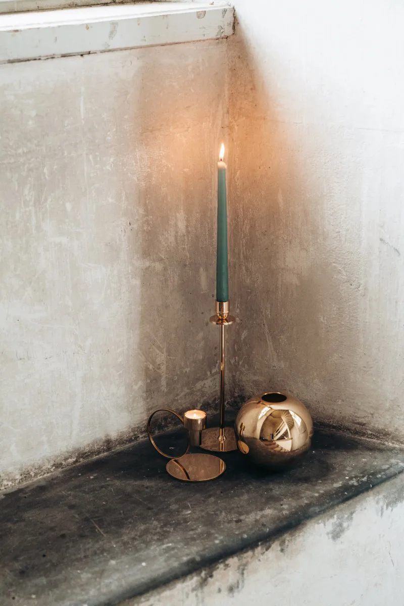 Luce Del Sole 烛台 30 cm, Solid brass Hilke Collection