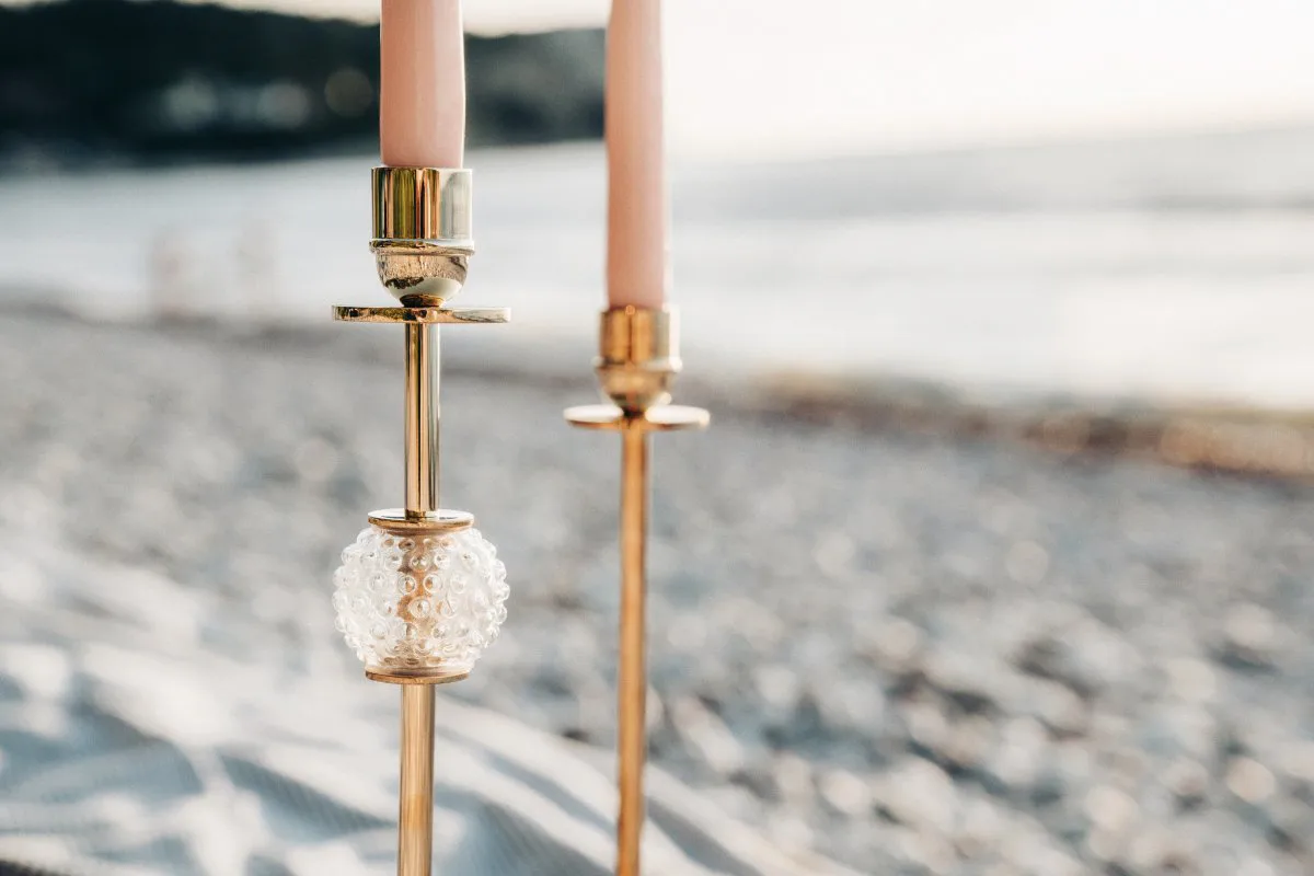 Luce Del Sole 烛台 35 cm, Solid brass Hilke Collection