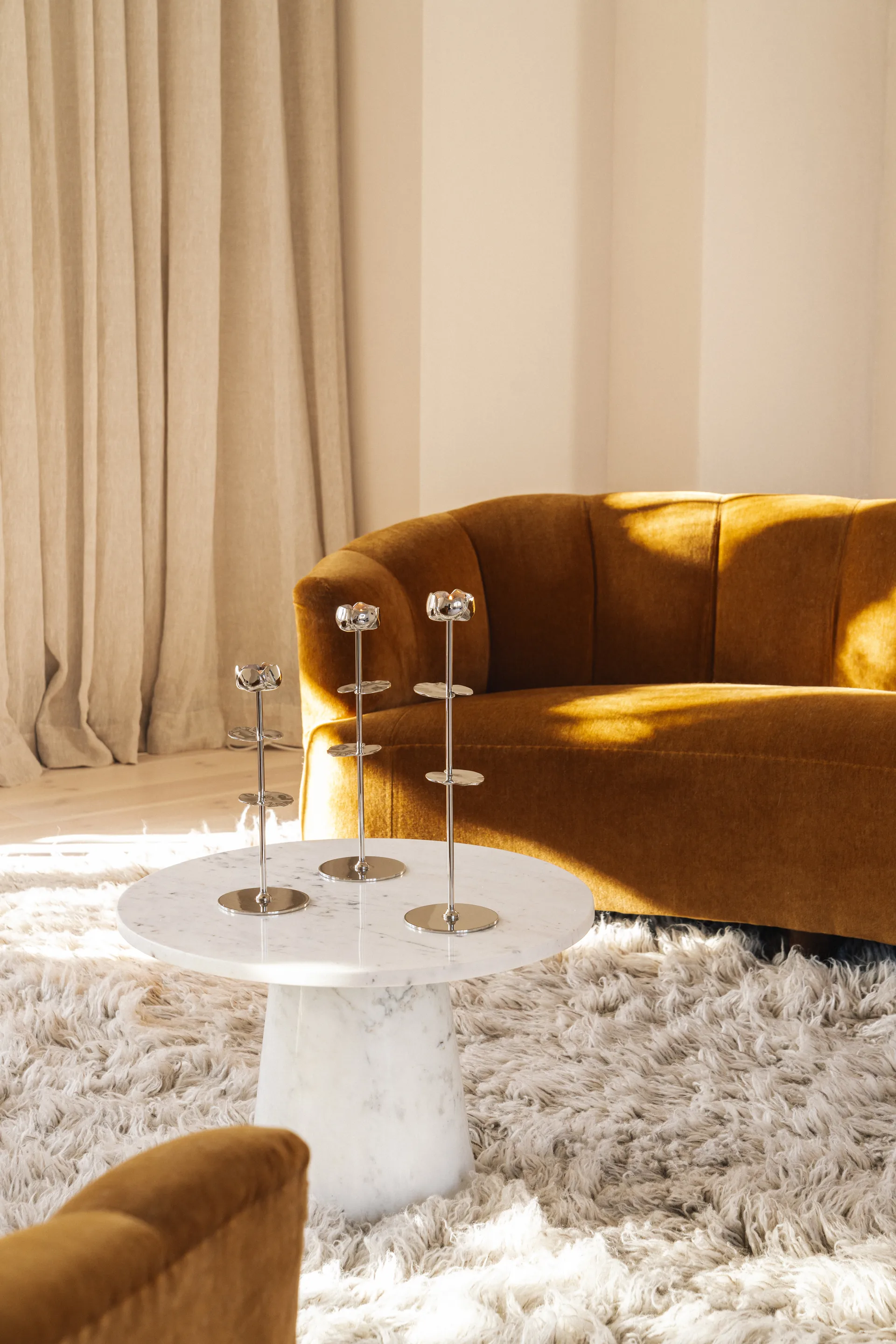 Ninfea Alta 烛台 30 cm, 镍镀 黄铜 Hilke Collection