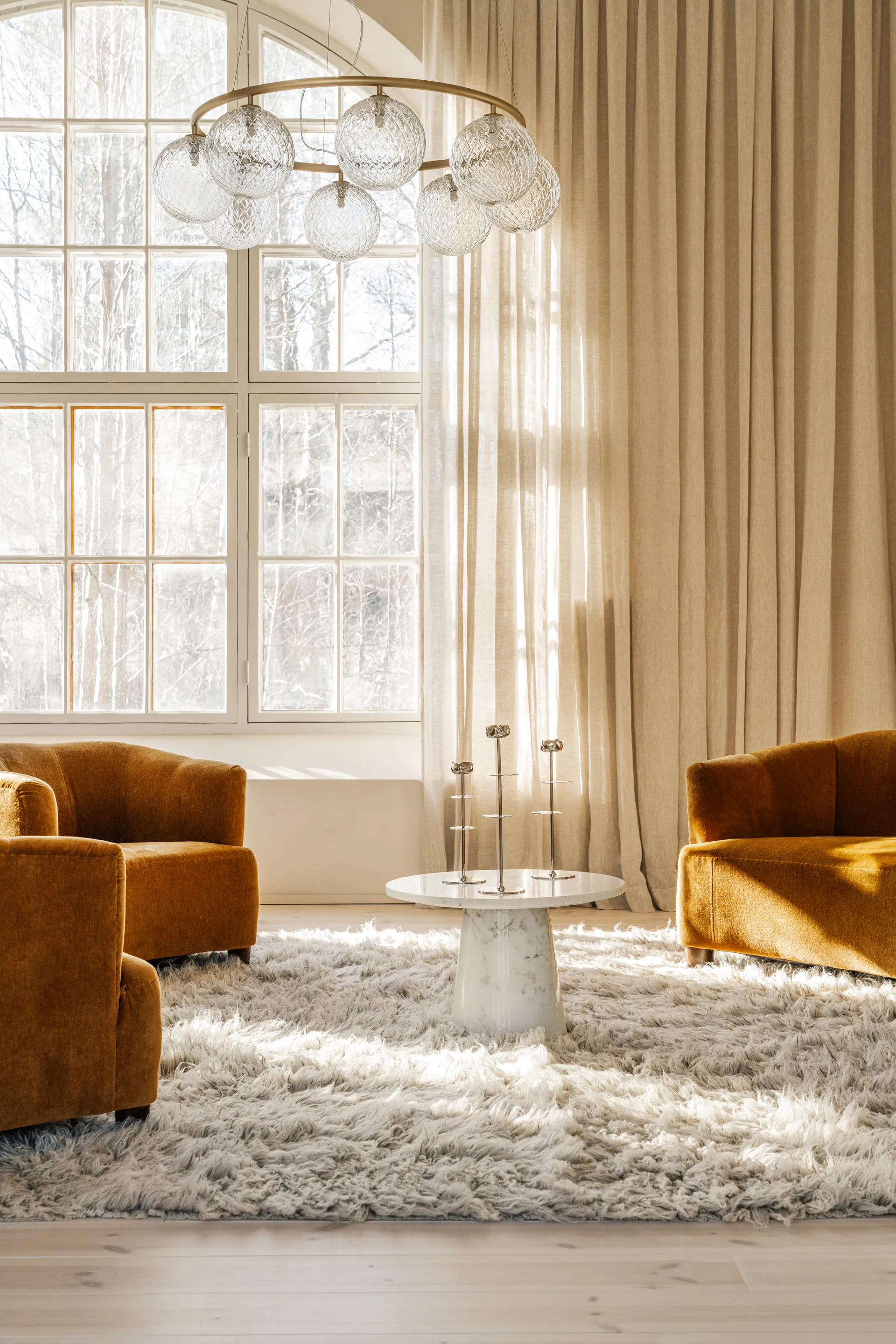 Ninfea Alta 烛台 30 cm, 镍镀 黄铜 Hilke Collection