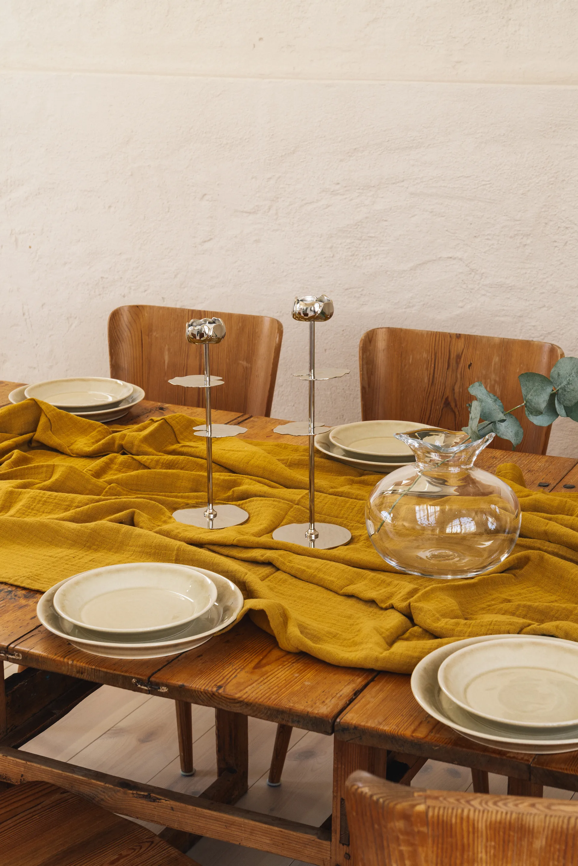 Ninfea Alta 烛台 30 cm, 镍镀 黄铜 Hilke Collection