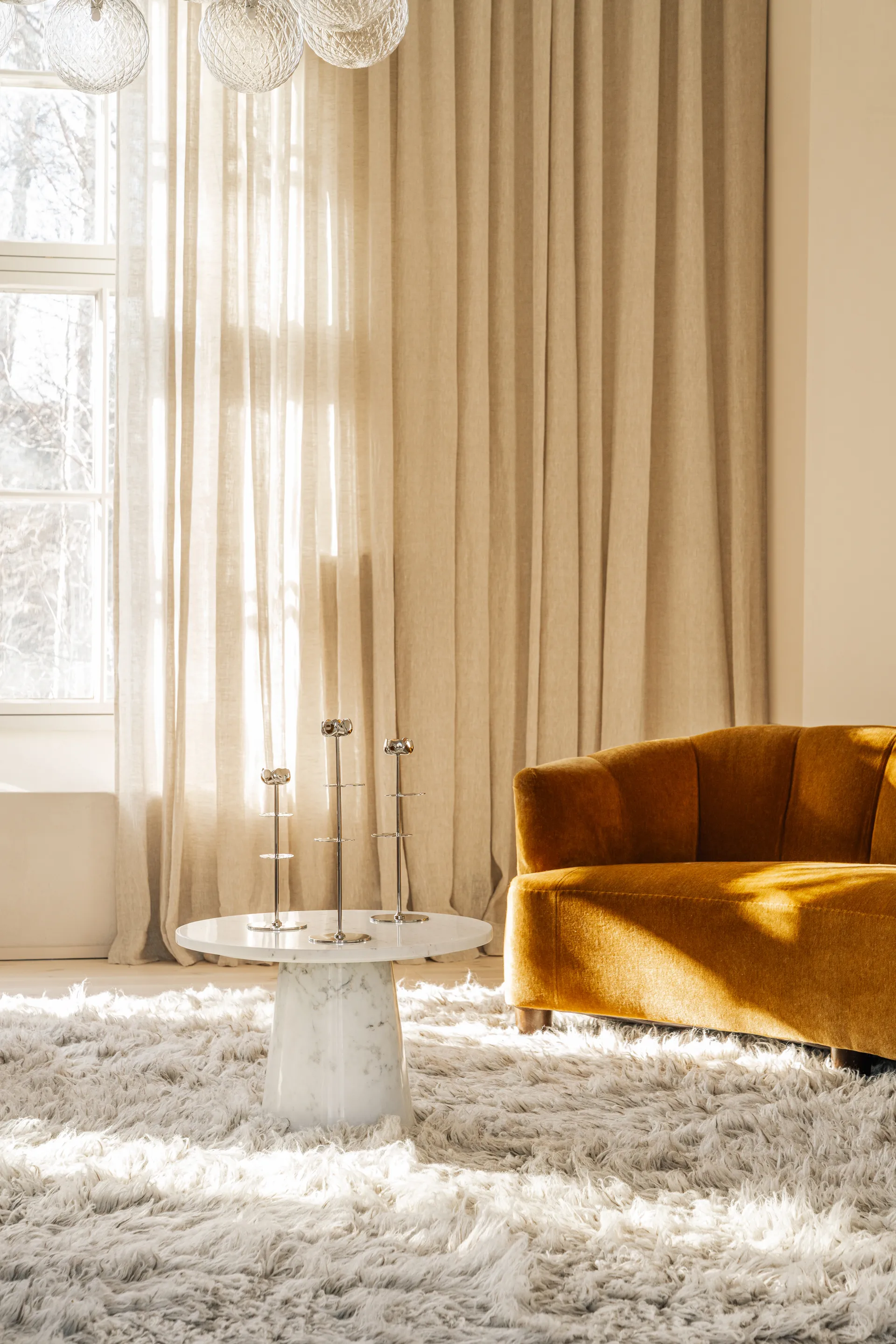 Ninfea Alta 烛台 35 cm, 镍镀 黄铜 Hilke Collection