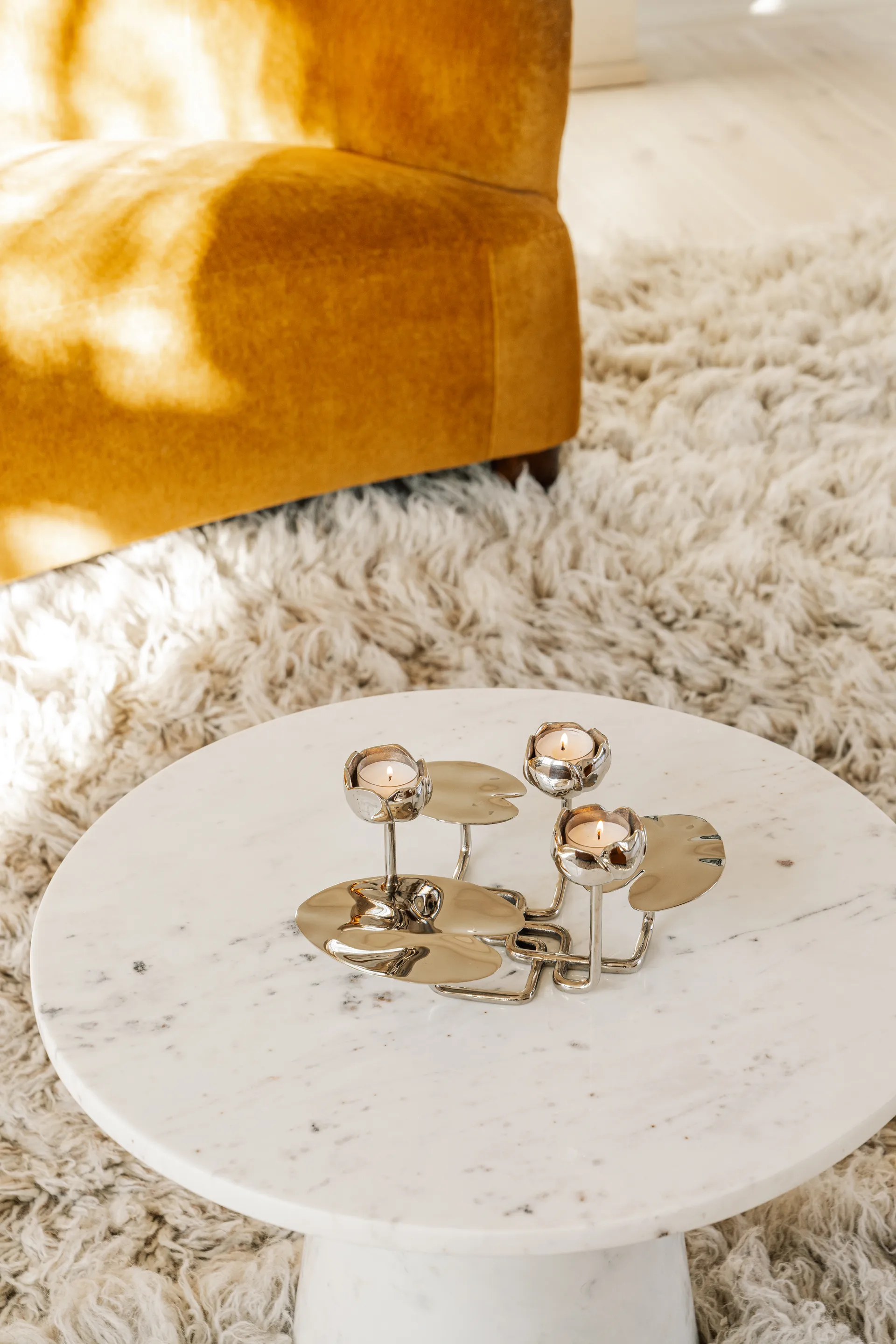 Ninfea grande 烛台, 镍镀 黄铜 Hilke Collection