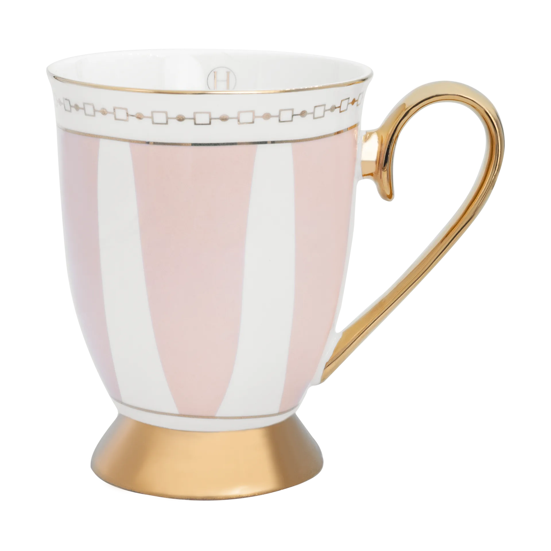 Strisce Rosa 马克杯28cl, 粉色_白色_金色 Hilke Collection