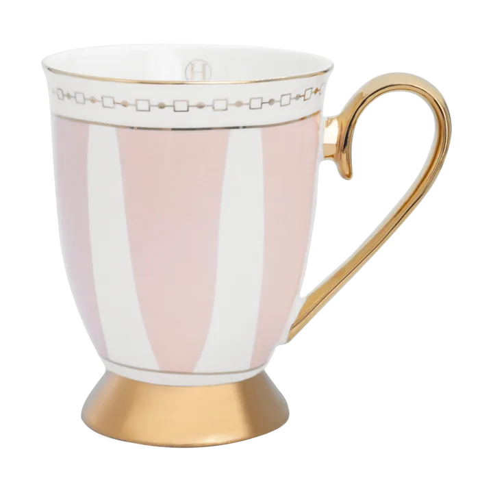 Strisce Rosa 马克杯28cl - 粉色_白色_金色 - Hilke Collection