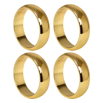 Monaco 餐巾环 Ø4cm 4件装 - 黄铜色 - Himla