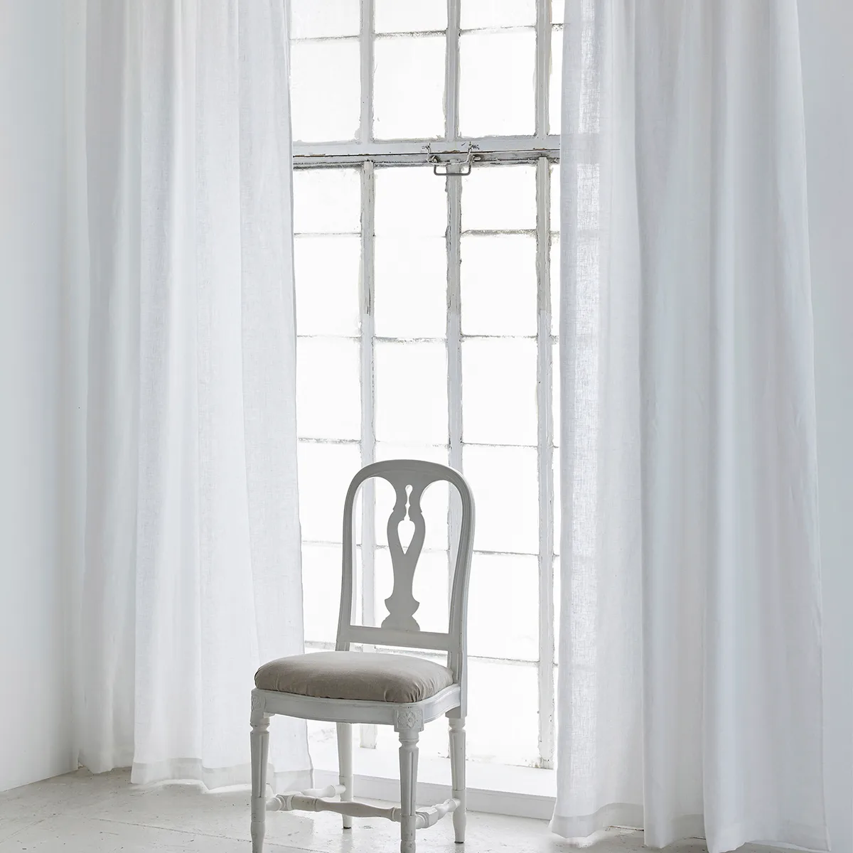 Springtime curtain with ironing strip 140x290 cm, 白色 Himla