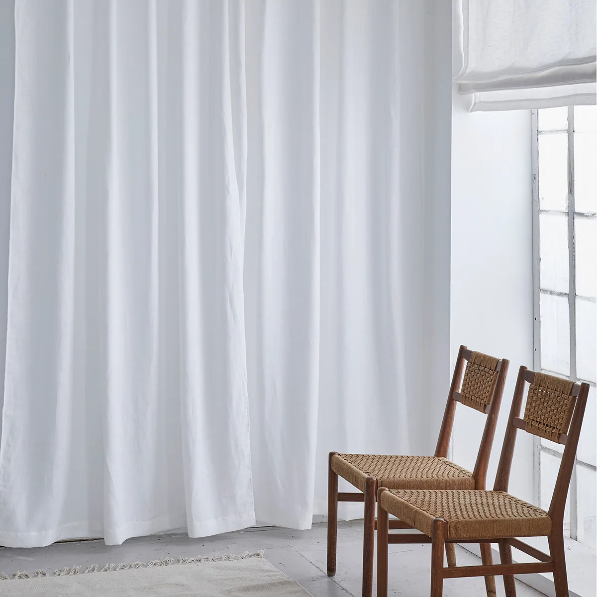 Springtime curtain with ironing strip 280x290 cm, 白色 Himla