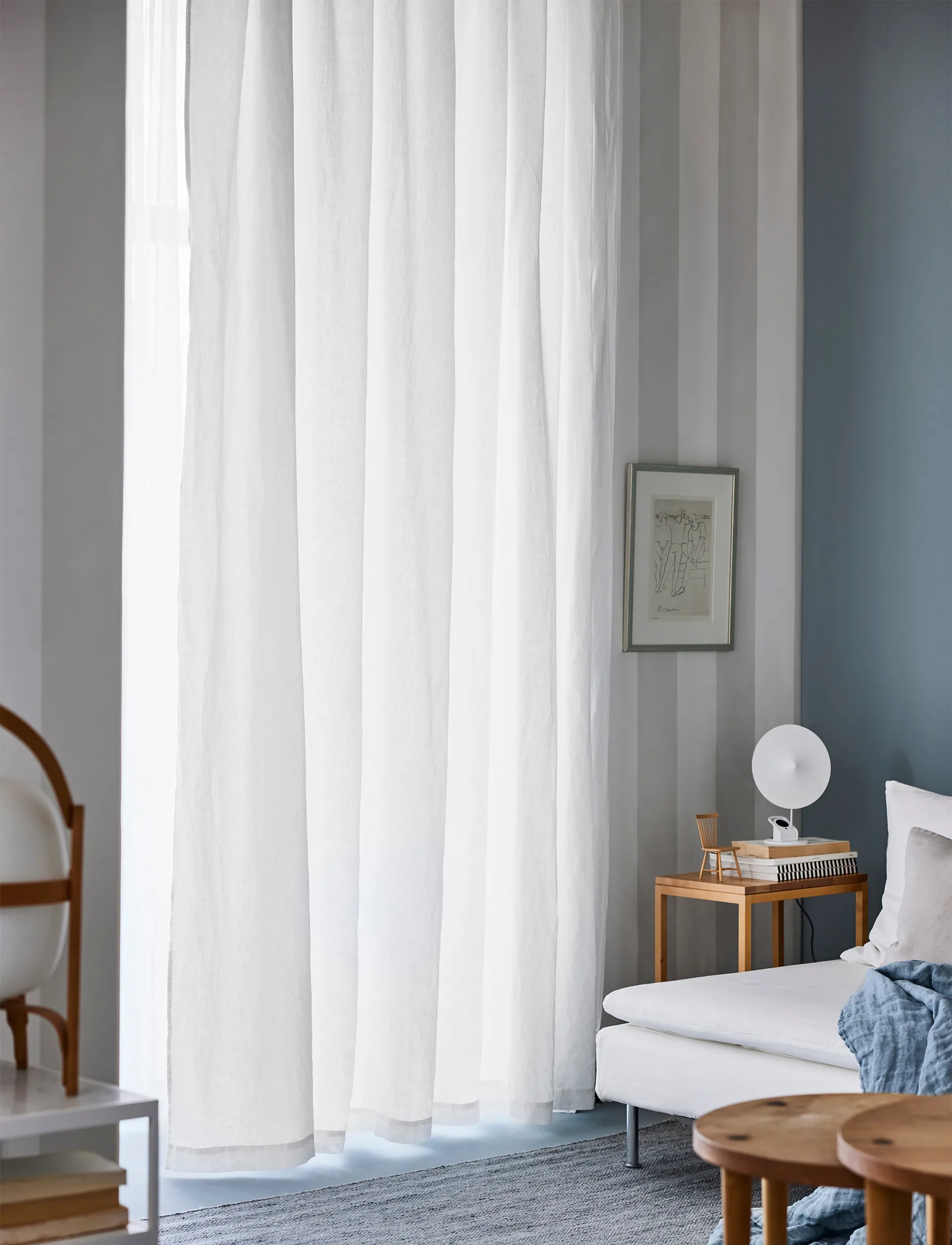 Sunrise 窗帘 with pleat band 280x290 cm, 白色 Himla