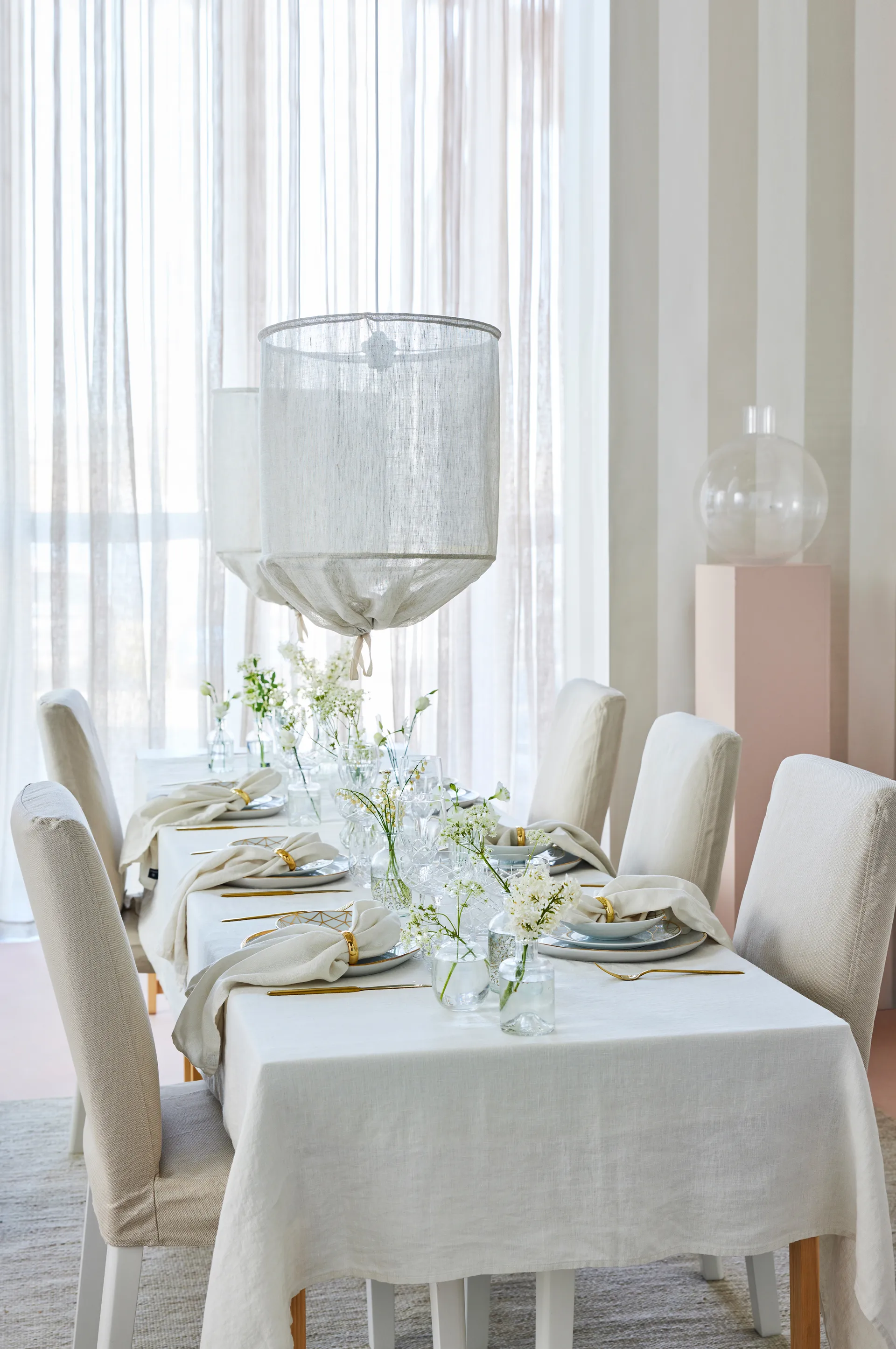 Sunshine 桌布 145x330 cm, Fog (米色) Himla