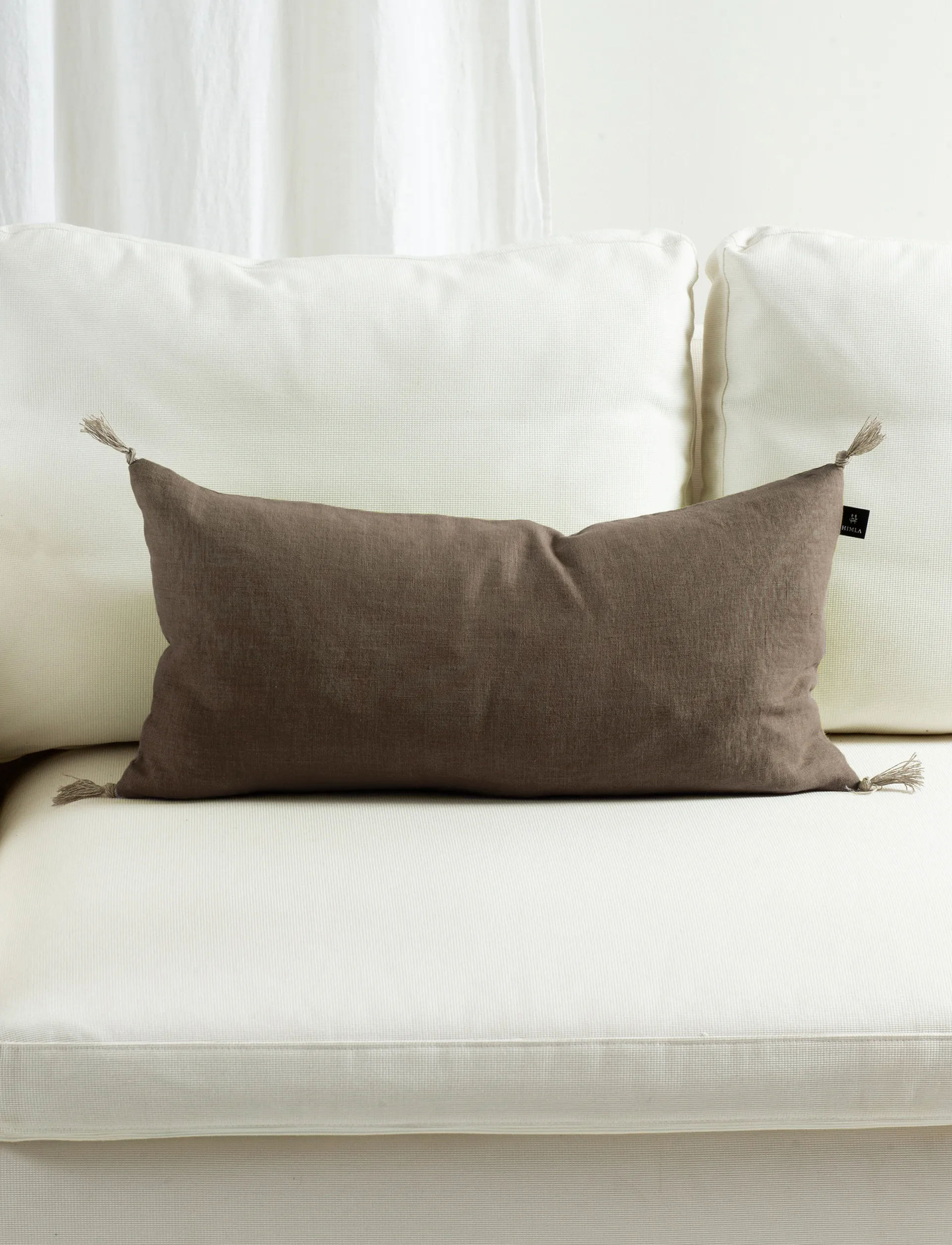 Sunshine 靠枕套 tassel 30x60 cm, 咖啡色 Himla