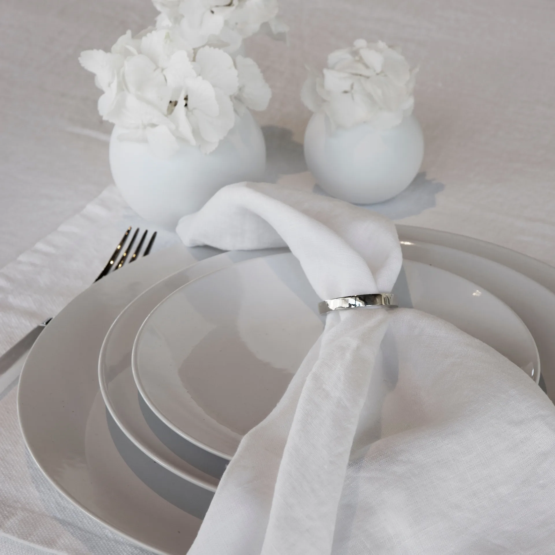 Vasa 餐巾环|napkin ring 四件套装, 银色 Himla