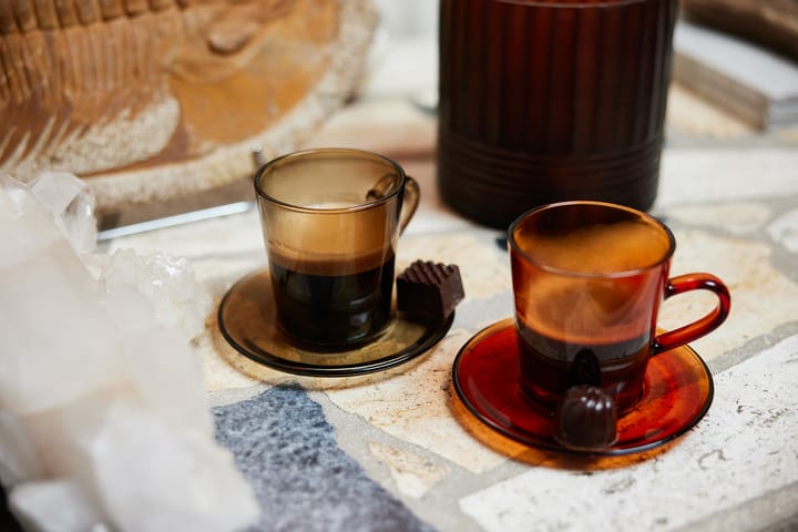 70's glassware 咖啡碟 Ø10.6 cm 四件套装, Mud 褐色 HKliving