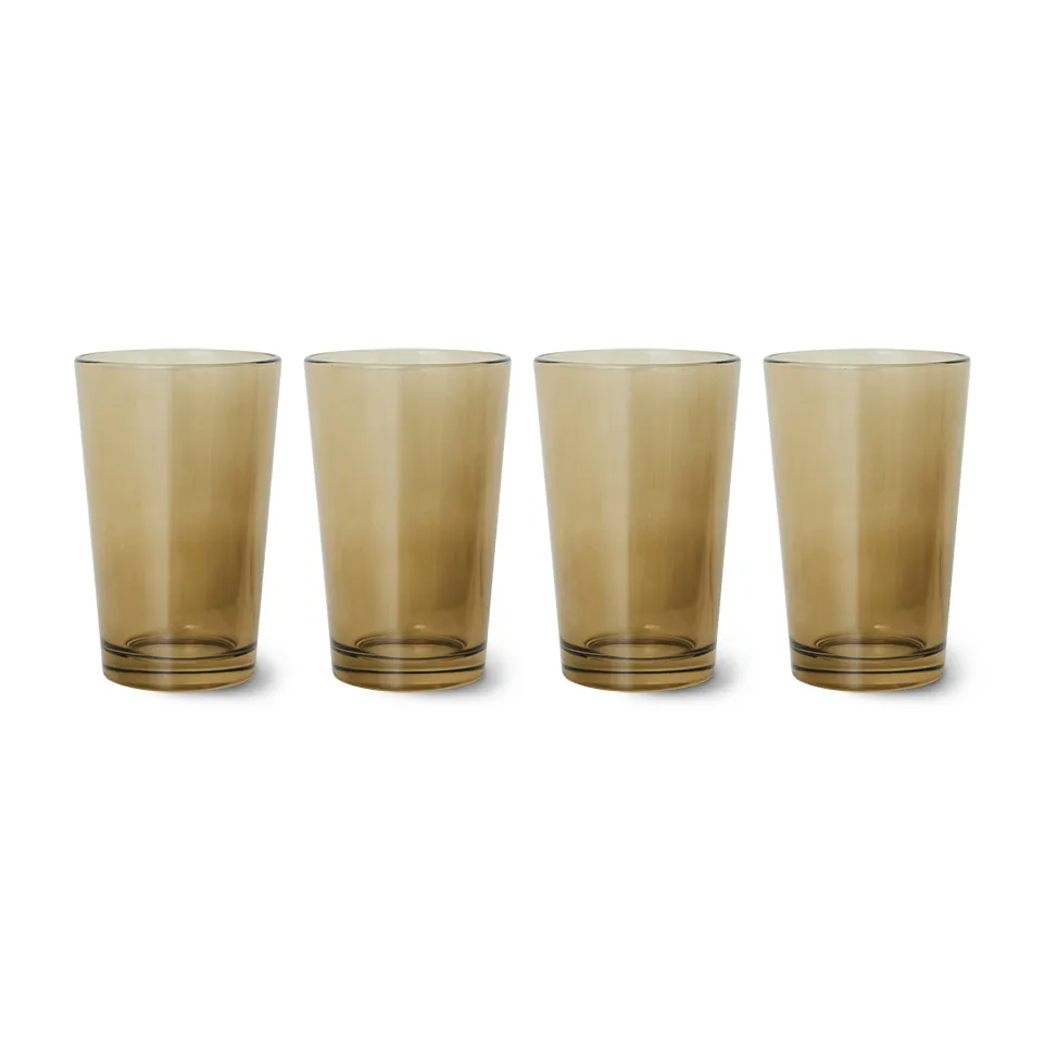 70's glassware tea glasses 20 cl 四件套装, Mud 褐色 HKliving