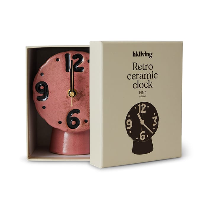 复古Retro陶瓷钟表 16.2 cm, 粉色 HKliving