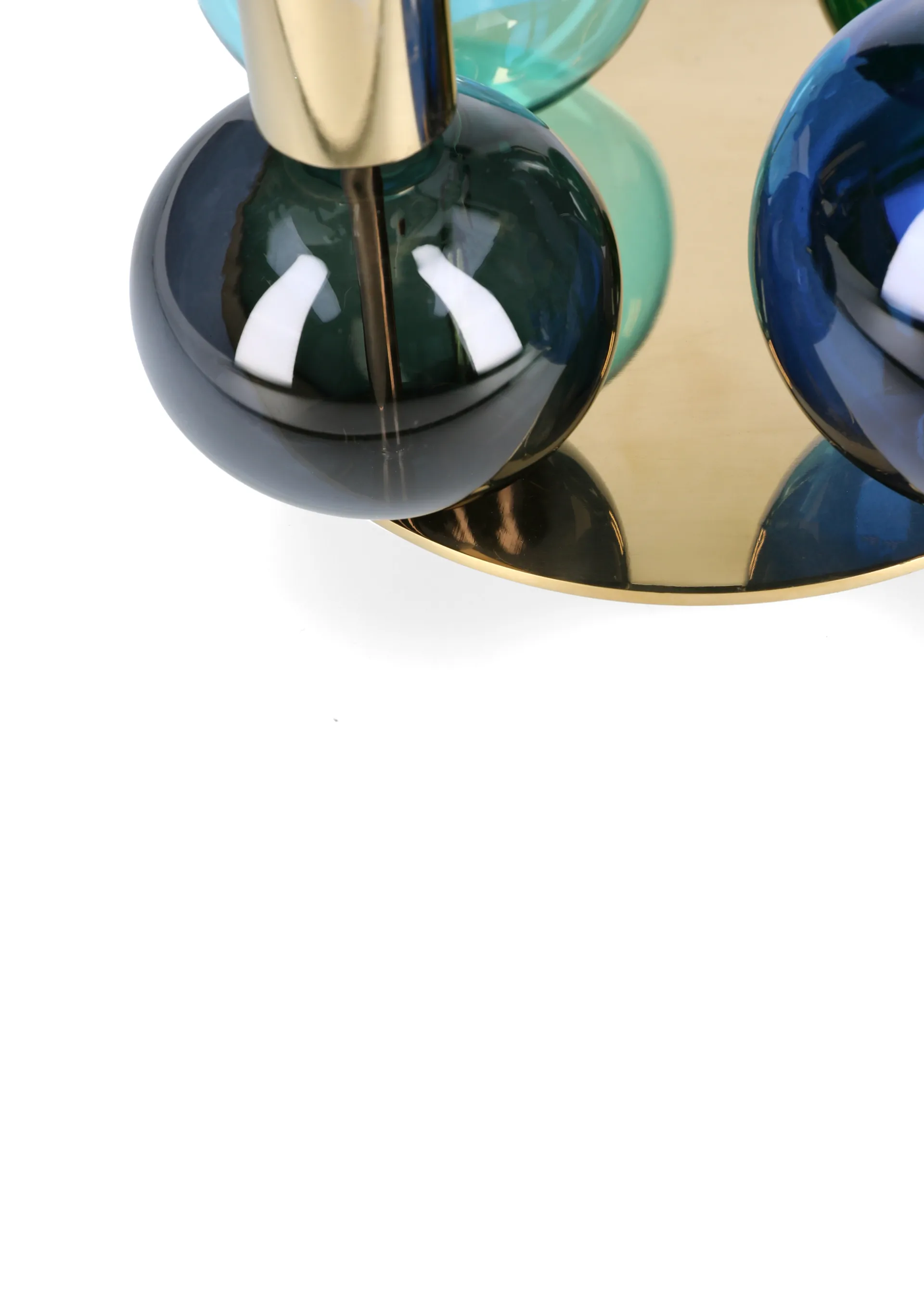Bubble 4-arm 烛台 Ø17.5x12 cm, 蓝色-绿色-烟熏 Holmegaard
