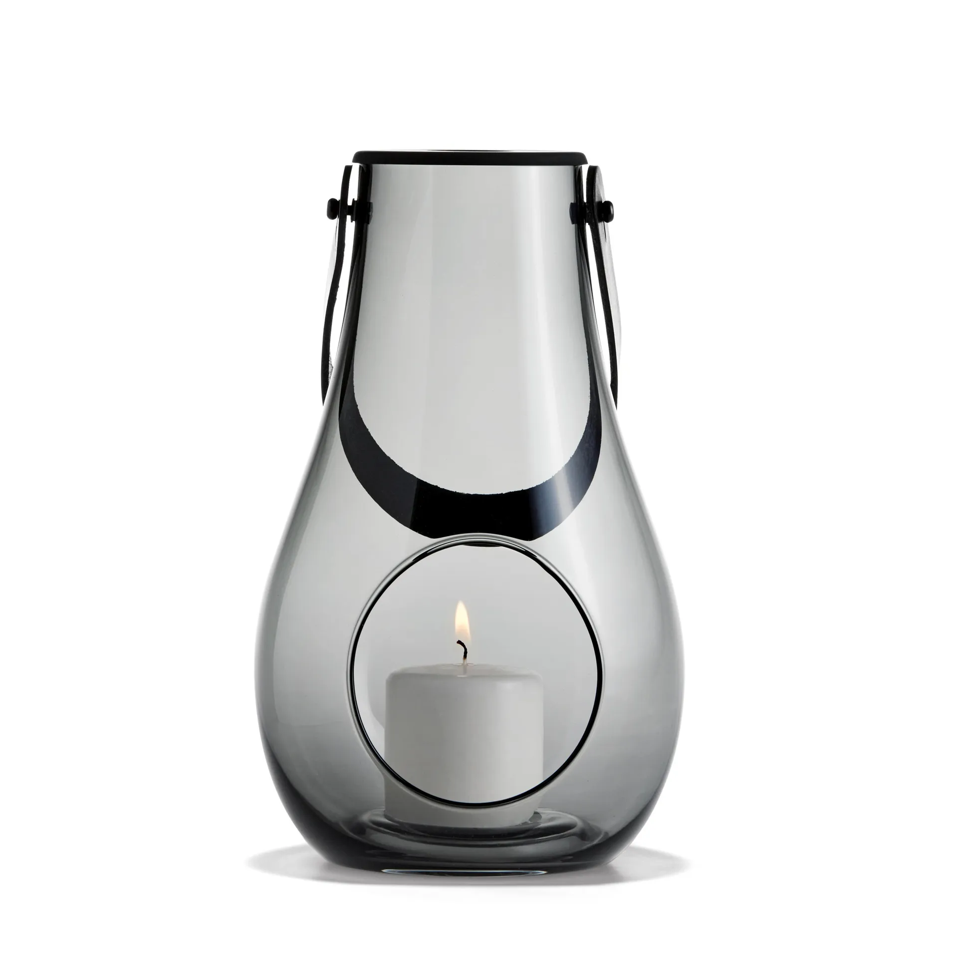 Design with Light 烟灰色烛台, 25cm Holmegaard