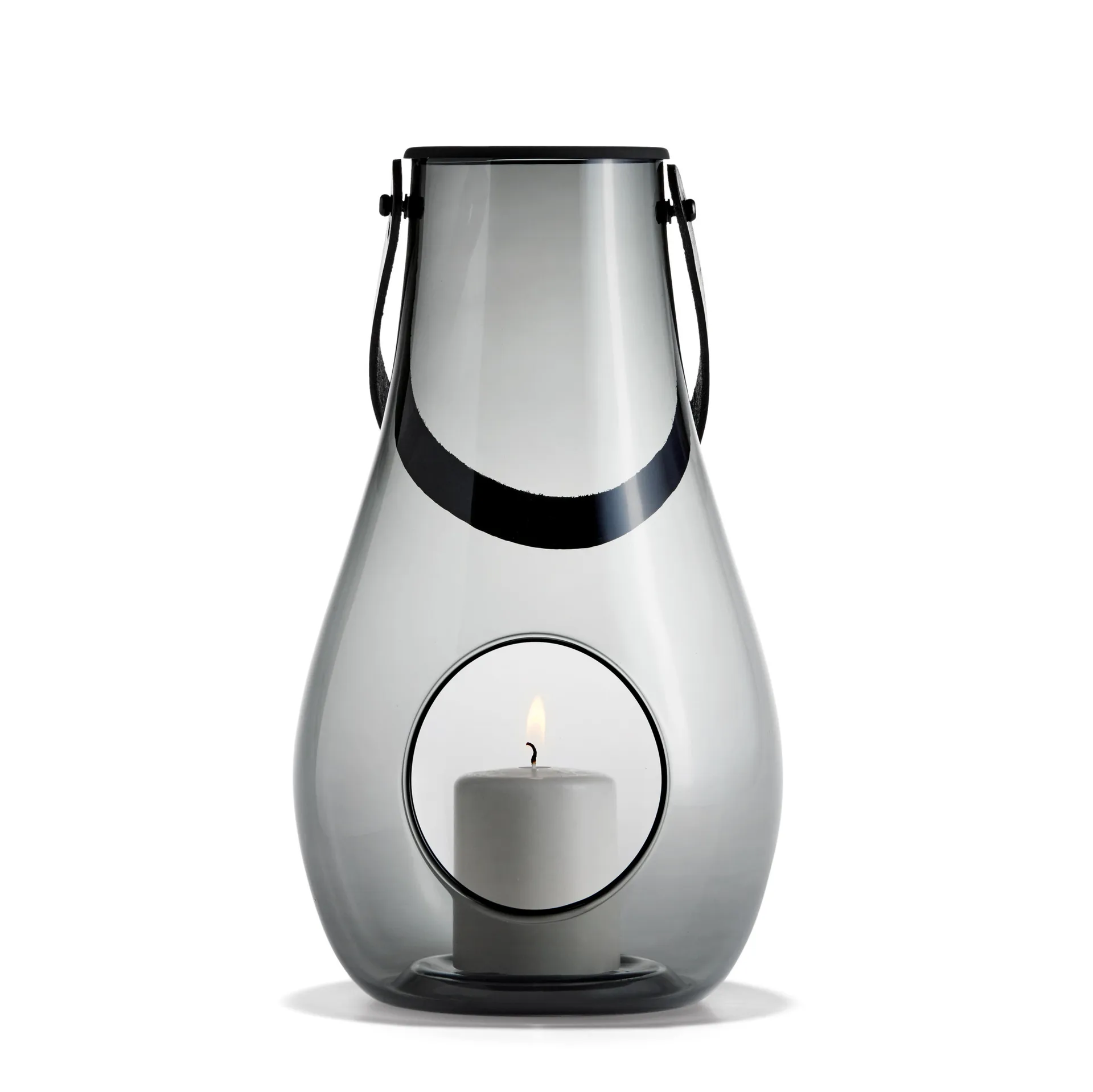 Design with Light 烟灰色烛台, 29cm Holmegaard