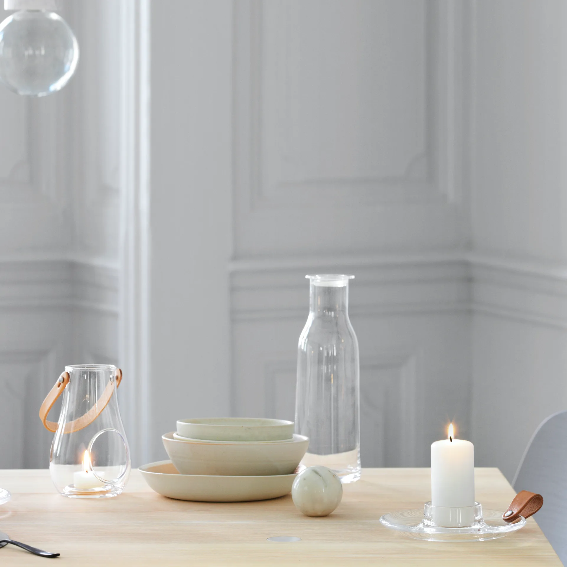 Design with light block candle stick, 17 cm Holmegaard