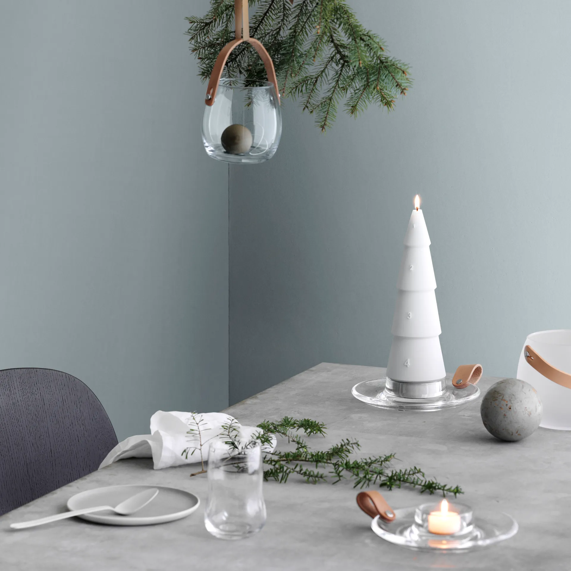 Design with light block candle stick, 17 cm Holmegaard