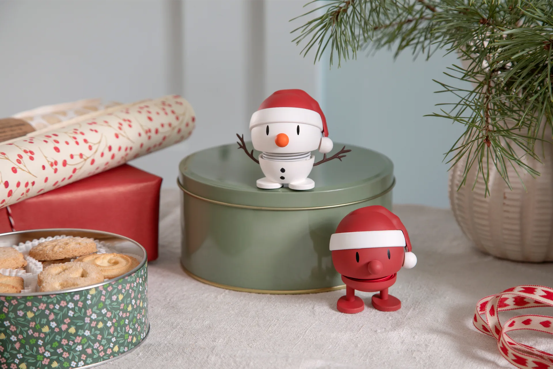 Hoptimist Soft Santa Snowman S figure, 白色的 Hoptimist