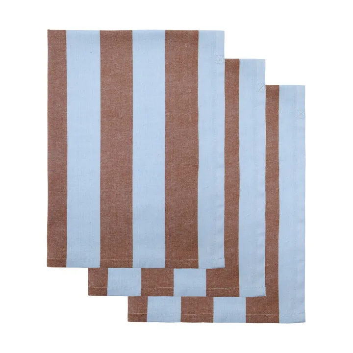 厨师 厨用巾55x75cm 3件装 - 浅蓝色_棕色 - House Doctor