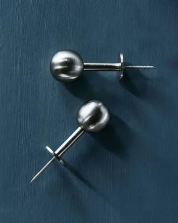 Ball 挂钩 2件装 - 银色表面处理，Ø8x4 cm - House Doctor