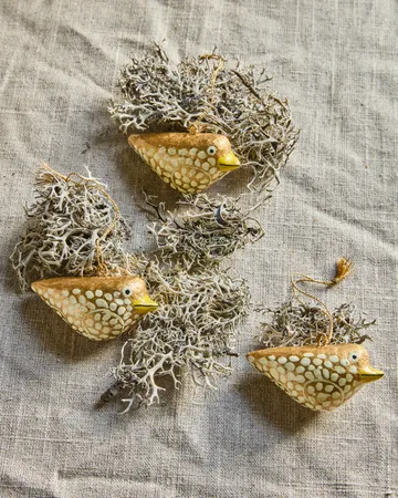 Bird Easter hanging 装饰 三件套装 - 黄色 - House Doctor