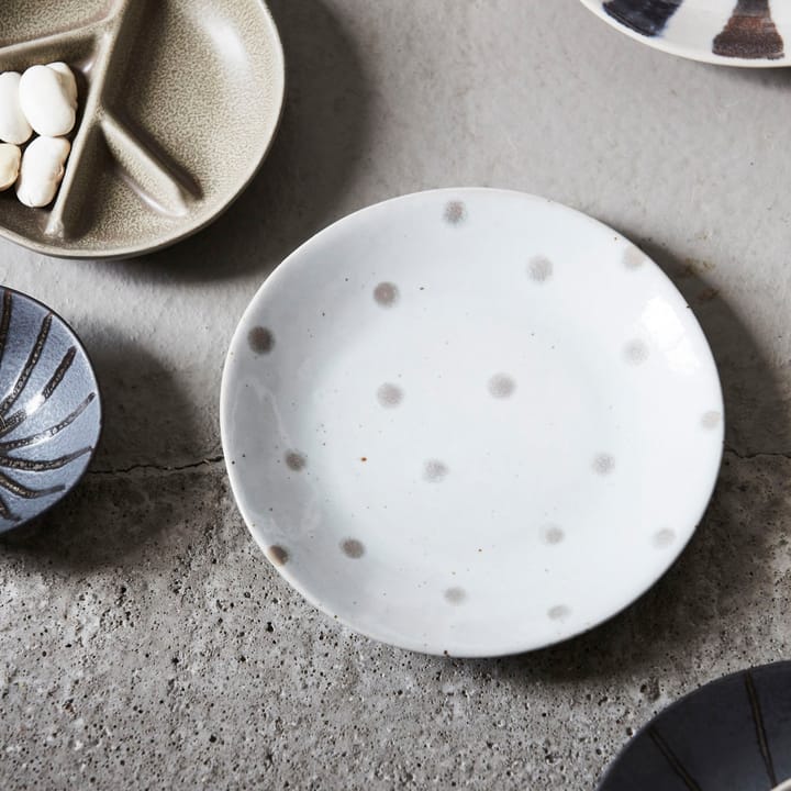 Dots 盘子 Ø15.7 cm - 白色-绿色 - House Doctor
