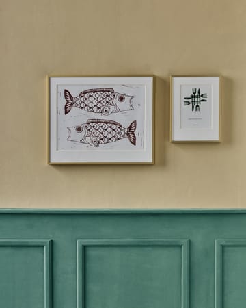 Fish wall art painting 40x50 cm - Burgundy - House Doctor