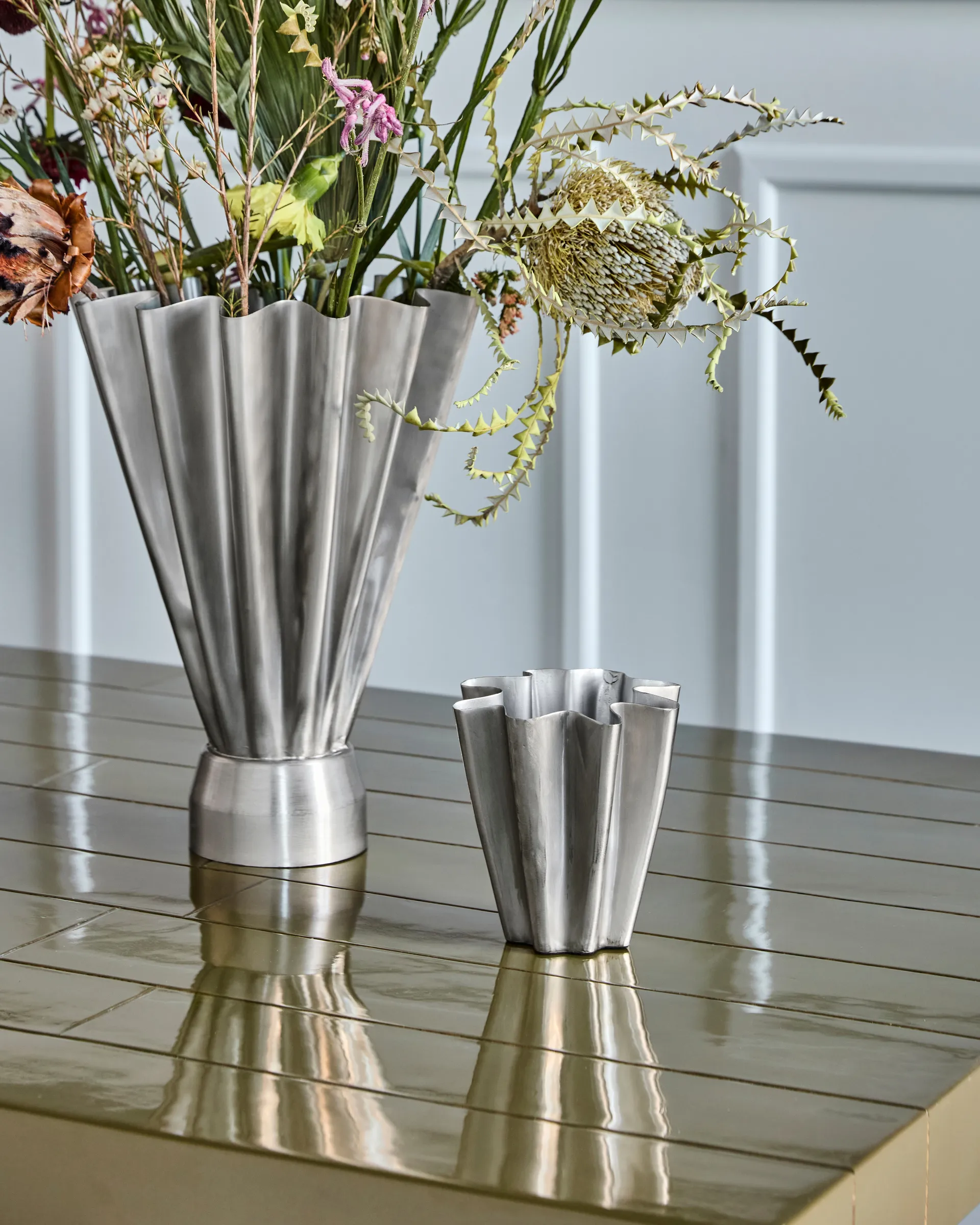 Flood 花瓶 13 cm, Brushed 银色 House Doctor