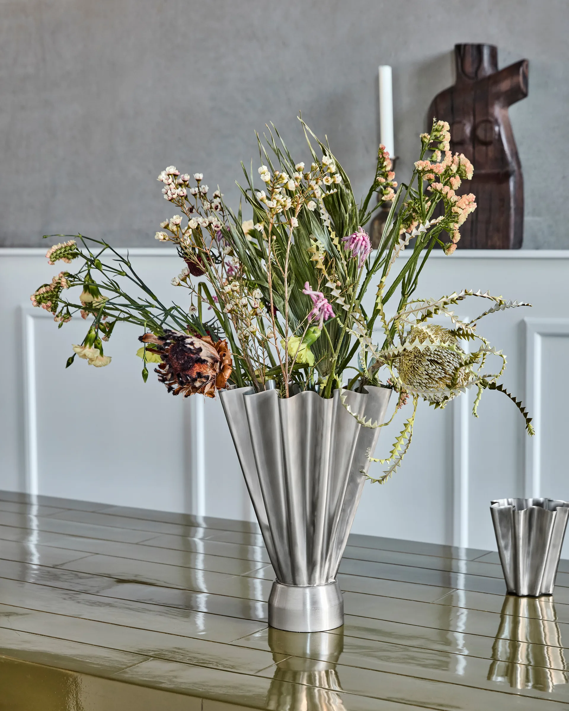 Flood 花瓶 Ø23 cm, Brushed 银色 House Doctor