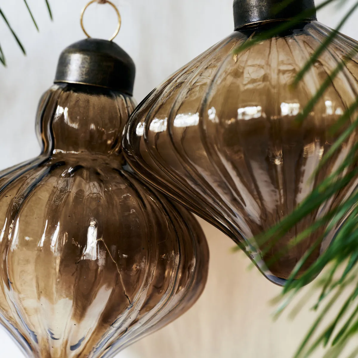 Fluted 圣诞摆设/挂件/装饰 Ø6.5 cm 2件, Amber House Doctor