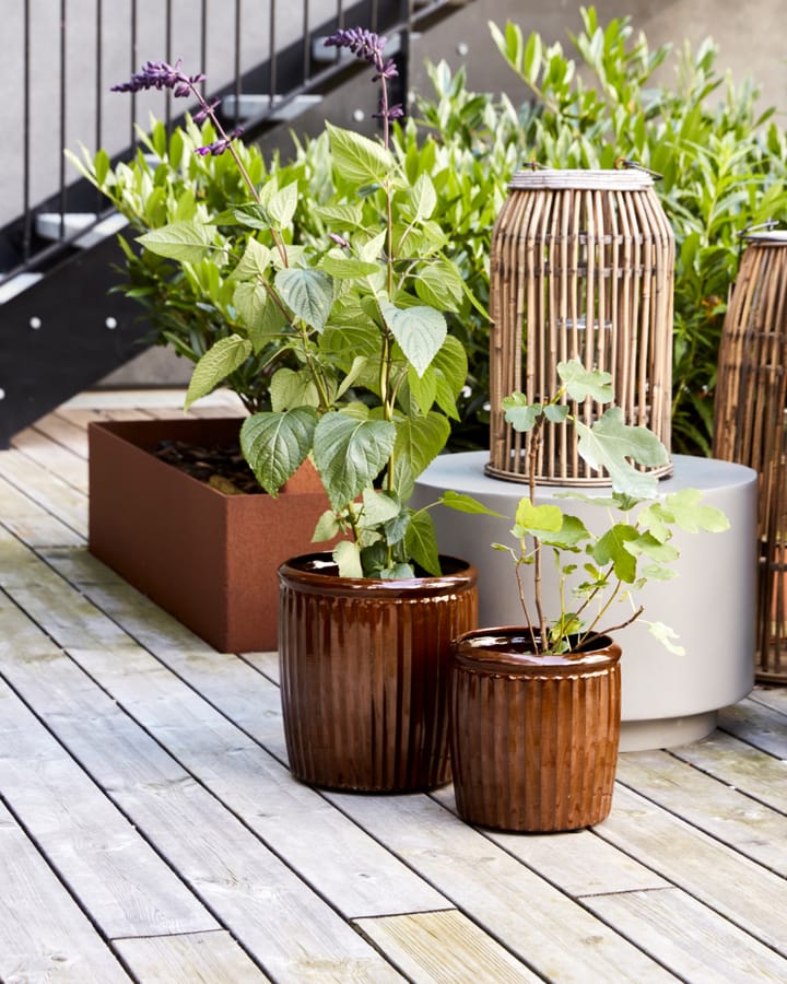 Groove planter 2 parts small, 褐色 House Doctor